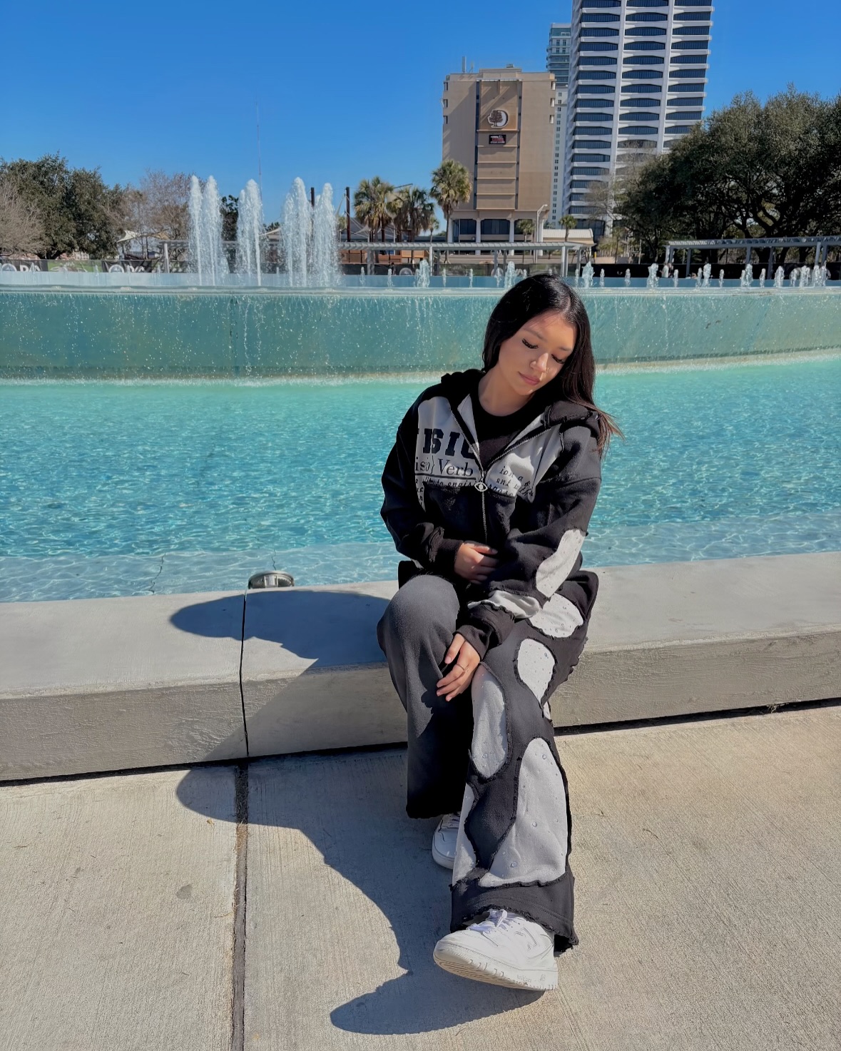 Vision Split Patchwork Hoodie Set